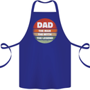 Father's Day Dad  the Man Myth Legend Funny Cotton Apron 100% Organic Royal Blue
