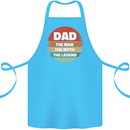 Father's Day Dad  the Man Myth Legend Funny Cotton Apron 100% Organic Turquoise