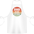 Father's Day Dad  the Man Myth Legend Funny Cotton Apron 100% Organic White