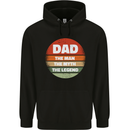 Father's Day Dad  the Man Myth Legend Funny Mens 80% Cotton Hoodie Black