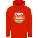Father's Day Dad  the Man Myth Legend Funny Mens 80% Cotton Hoodie Bright Red