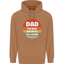 Father's Day Dad  the Man Myth Legend Funny Mens 80% Cotton Hoodie Caramel Latte
