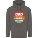Father's Day Dad  the Man Myth Legend Funny Mens 80% Cotton Hoodie Charcoal