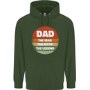Father's Day Dad  the Man Myth Legend Funny Mens 80% Cotton Hoodie Forest Green
