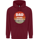 Father's Day Dad  the Man Myth Legend Funny Mens 80% Cotton Hoodie Maroon