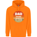 Father's Day Dad  the Man Myth Legend Funny Mens 80% Cotton Hoodie Orange