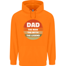 Father's Day Dad  the Man Myth Legend Funny Mens 80% Cotton Hoodie Orange