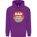 Father's Day Dad  the Man Myth Legend Funny Mens 80% Cotton Hoodie Purple