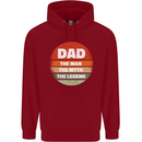 Father's Day Dad  the Man Myth Legend Funny Mens 80% Cotton Hoodie Red
