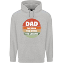 Father's Day Dad  the Man Myth Legend Funny Mens 80% Cotton Hoodie Sports Grey