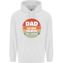 Father's Day Dad  the Man Myth Legend Funny Mens 80% Cotton Hoodie White