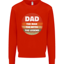 Father's Day Dad  the Man Myth Legend Funny Mens Sweatshirt Jumper Bright Red