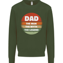 Father's Day Dad  the Man Myth Legend Funny Mens Sweatshirt Jumper Forest Green