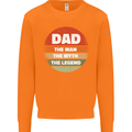 Father's Day Dad  the Man Myth Legend Funny Mens Sweatshirt Jumper Orange