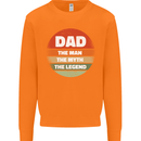 Father's Day Dad  the Man Myth Legend Funny Mens Sweatshirt Jumper Orange
