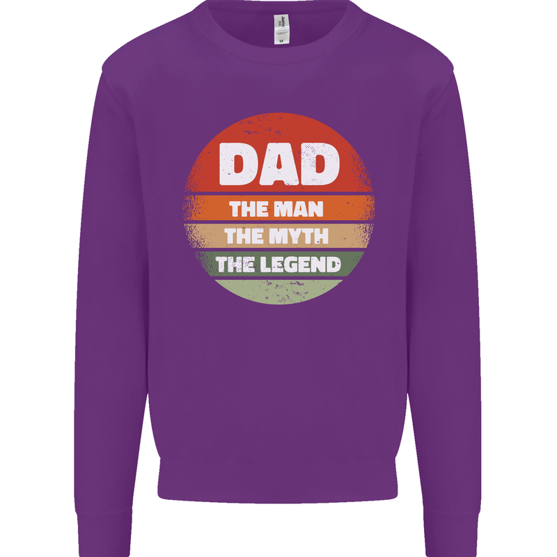 Father's Day Dad  the Man Myth Legend Funny Mens Sweatshirt Jumper Purple