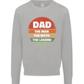 Father's Day Dad  the Man Myth Legend Funny Mens Sweatshirt Jumper Sports Grey