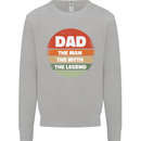 Father's Day Dad  the Man Myth Legend Funny Mens Sweatshirt Jumper Sports Grey