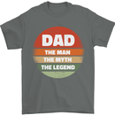 Father's Day Dad  the Man Myth Legend Funny Mens T-Shirt Cotton Gildan Charcoal