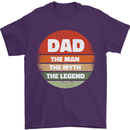Father's Day Dad  the Man Myth Legend Funny Mens T-Shirt Cotton Gildan Purple