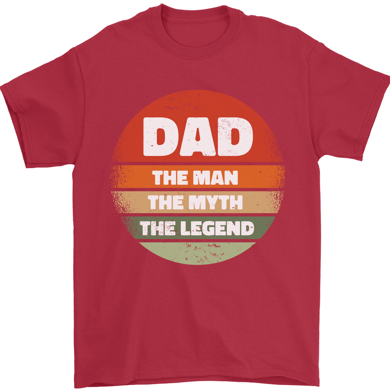 Father's Day Dad  the Man Myth Legend Funny Mens T-Shirt Cotton Gildan Red