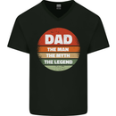 Father's Day Dad  the Man Myth Legend Funny Mens V-Neck Cotton T-Shirt Black