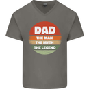 Father's Day Dad  the Man Myth Legend Funny Mens V-Neck Cotton T-Shirt Charcoal