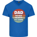 Father's Day Dad  the Man Myth Legend Funny Mens V-Neck Cotton T-Shirt Royal Blue