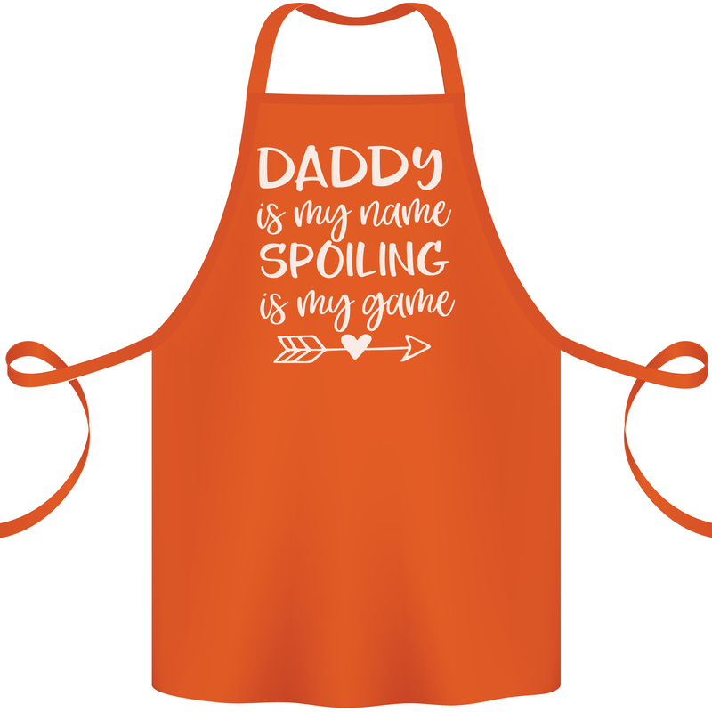 Father's Day Daddy Is My Name Funny Dad Cotton Apron 100% Organic Orange