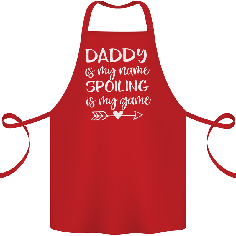 Father's Day Daddy Is My Name Funny Dad Cotton Apron 100% Organic Red