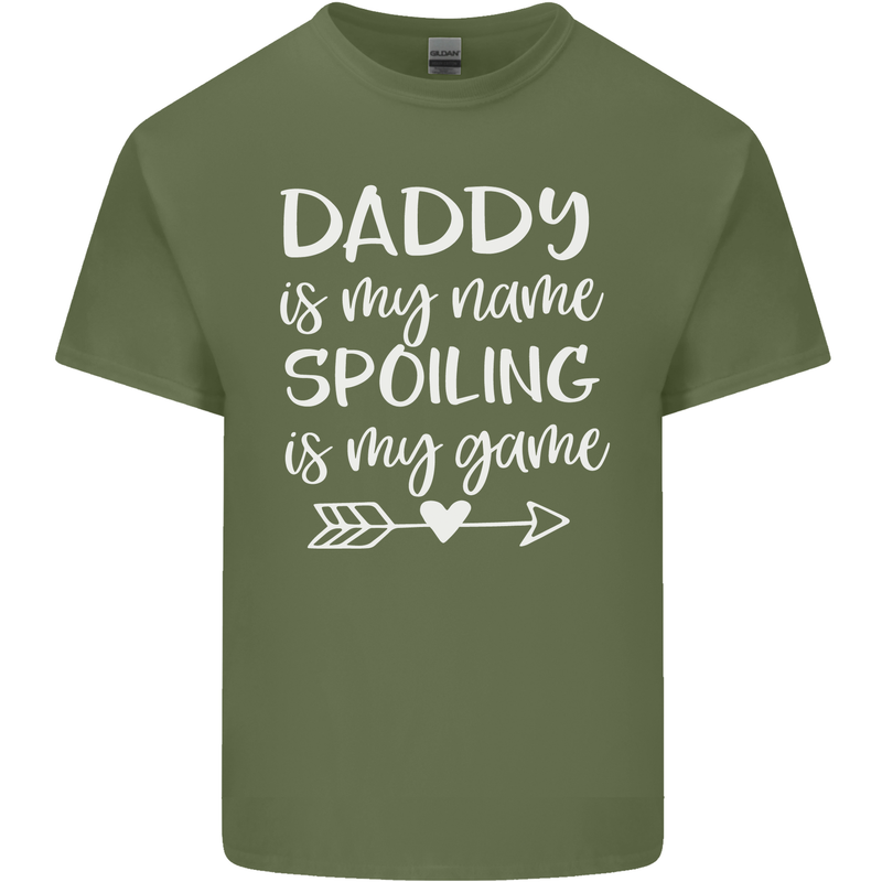 Father's Day Daddy Is My Name Funny Dad Mens Cotton T-Shirt Tee Top Military Green