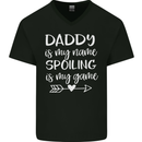 Father's Day Daddy Is My Name Funny Dad Mens V-Neck Cotton T-Shirt Black
