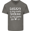 Father's Day Daddy Is My Name Funny Dad Mens V-Neck Cotton T-Shirt Charcoal