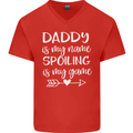 Father's Day Daddy Is My Name Funny Dad Mens V-Neck Cotton T-Shirt Red
