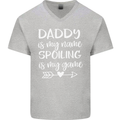 Father's Day Daddy Is My Name Funny Dad Mens V-Neck Cotton T-Shirt Sports Grey