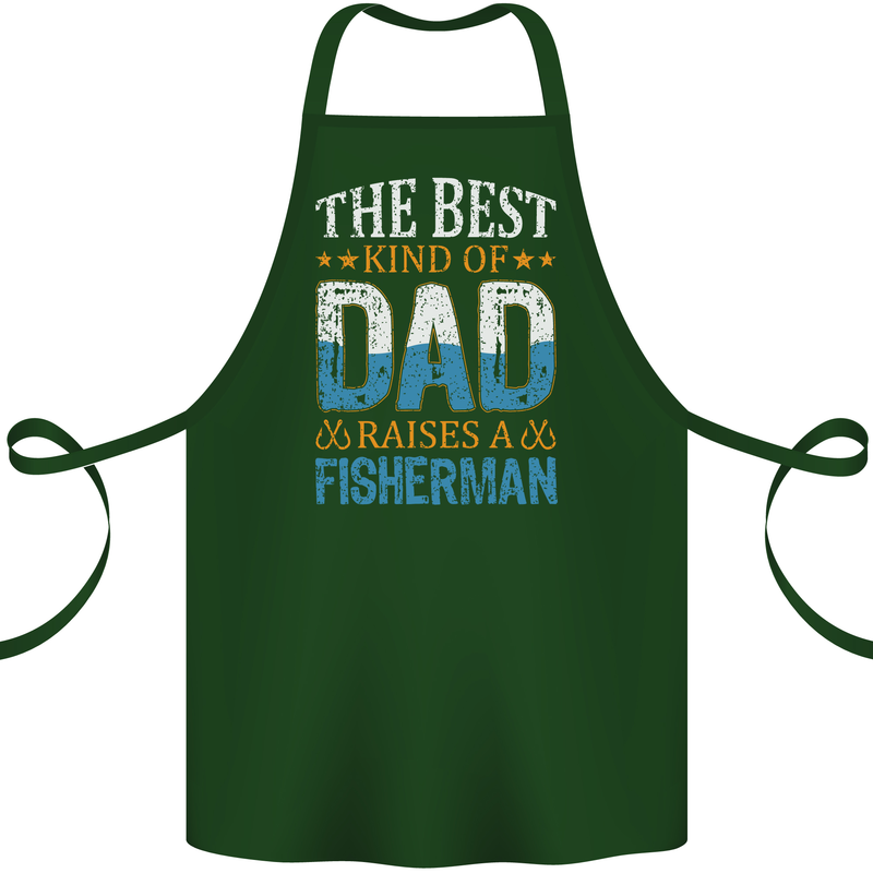 Father's Day Fishing Dad & Son Fisherman Cotton Apron 100% Organic Forest Green