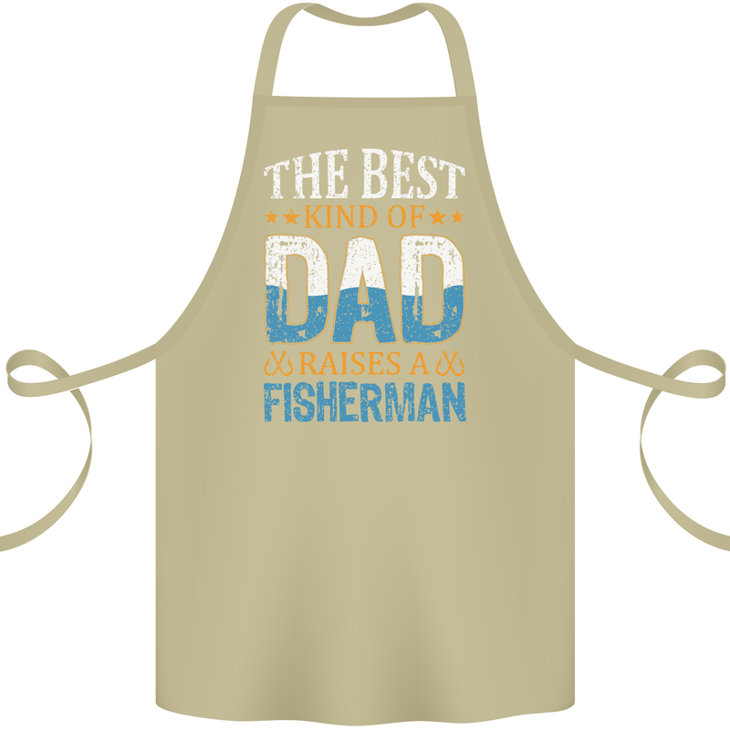 Father's Day Fishing Dad & Son Fisherman Cotton Apron 100% Organic Khaki