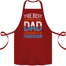 Father's Day Fishing Dad & Son Fisherman Cotton Apron 100% Organic Maroon