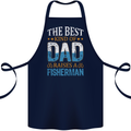 Father's Day Fishing Dad & Son Fisherman Cotton Apron 100% Organic Navy Blue