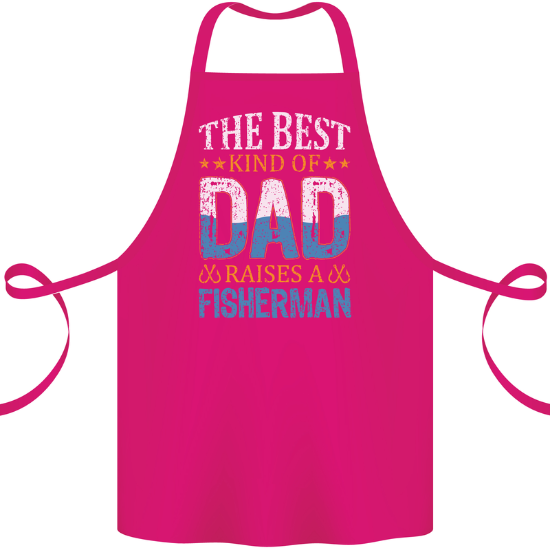 Father's Day Fishing Dad & Son Fisherman Cotton Apron 100% Organic Pink