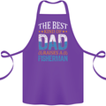 Father's Day Fishing Dad & Son Fisherman Cotton Apron 100% Organic Purple