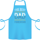 Father's Day Fishing Dad & Son Fisherman Cotton Apron 100% Organic Turquoise