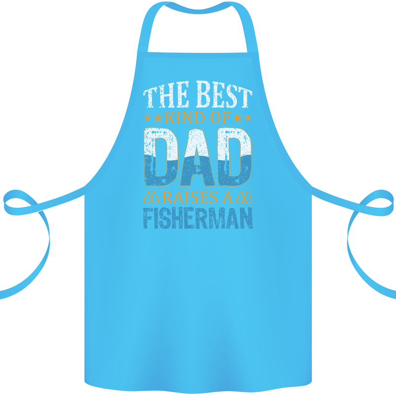 Father's Day Fishing Dad & Son Fisherman Cotton Apron 100% Organic Turquoise