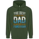 Father's Day Fishing Dad & Son Fisherman Mens 80% Cotton Hoodie Forest Green