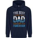 Father's Day Fishing Dad & Son Fisherman Mens 80% Cotton Hoodie Navy Blue