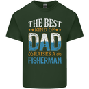 Father's Day Fishing Dad & Son Fisherman Mens Cotton T-Shirt Tee Top Forest Green