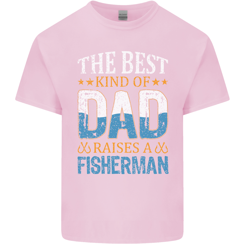 Father's Day Fishing Dad & Son Fisherman Mens Cotton T-Shirt Tee Top Light Pink