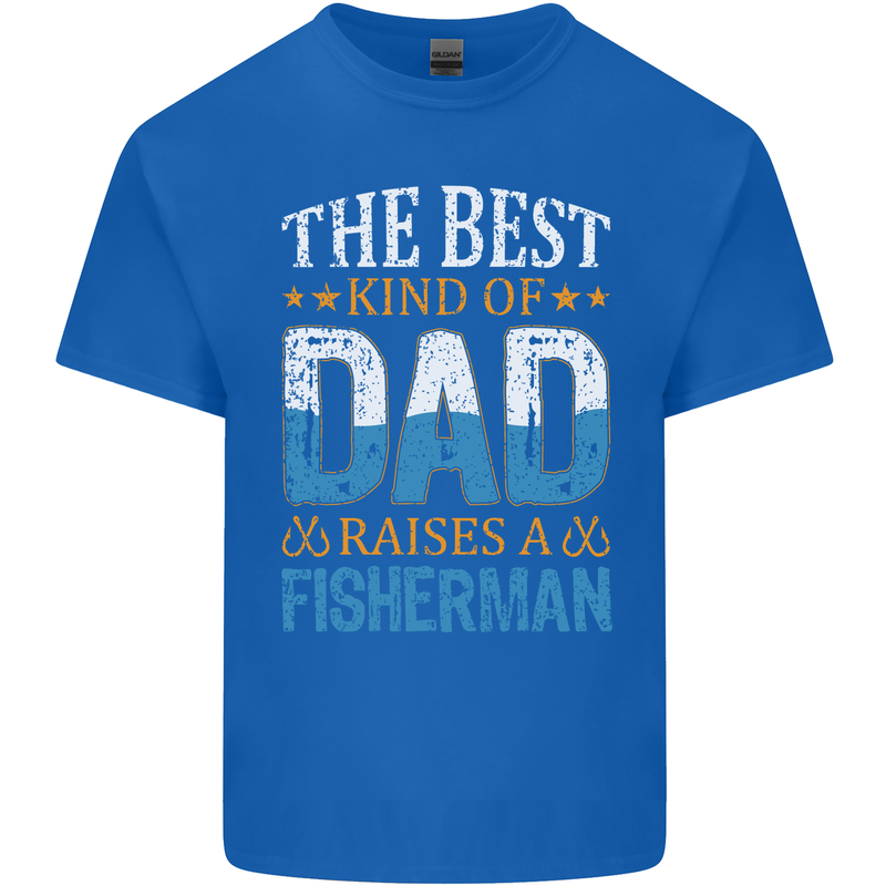 Father's Day Fishing Dad & Son Fisherman Mens Cotton T-Shirt Tee Top Royal Blue