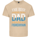 Father's Day Fishing Dad & Son Fisherman Mens Cotton T-Shirt Tee Top Sand