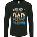 Father's Day Fishing Dad & Son Fisherman Mens Long Sleeve T-Shirt Black